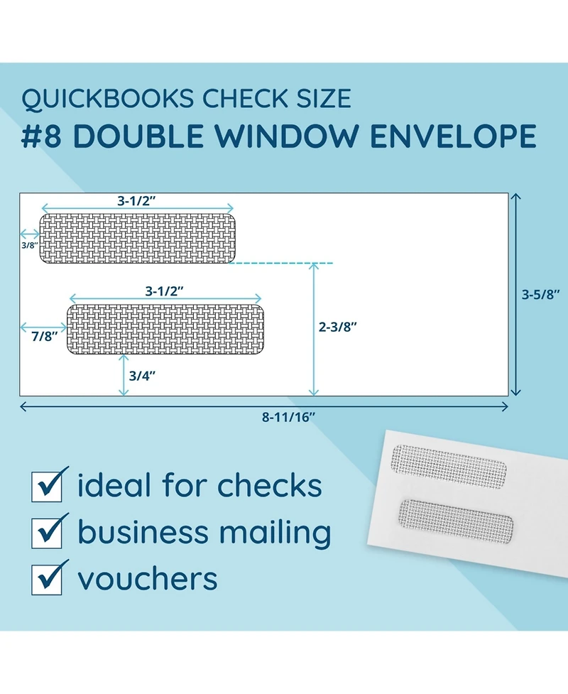Gnuadz Security Envelopes Self Seal Double Window Checks