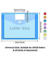 Gnuadz Plastic Envelopes File Folders Hook Loop Closure Label Pocket A4 School Office