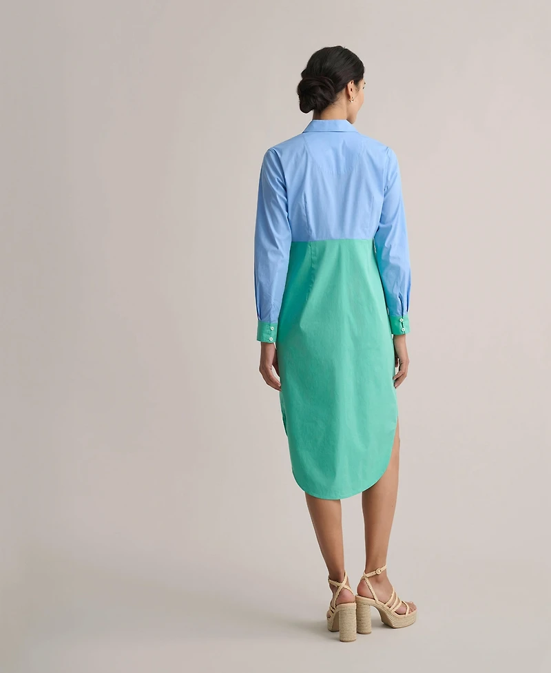 UNTUCKit Women's Stretch Cotton Colorblock Meryl Shirtdress