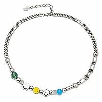 Rebl Jewelry Silver Smiley Charm Necklace
