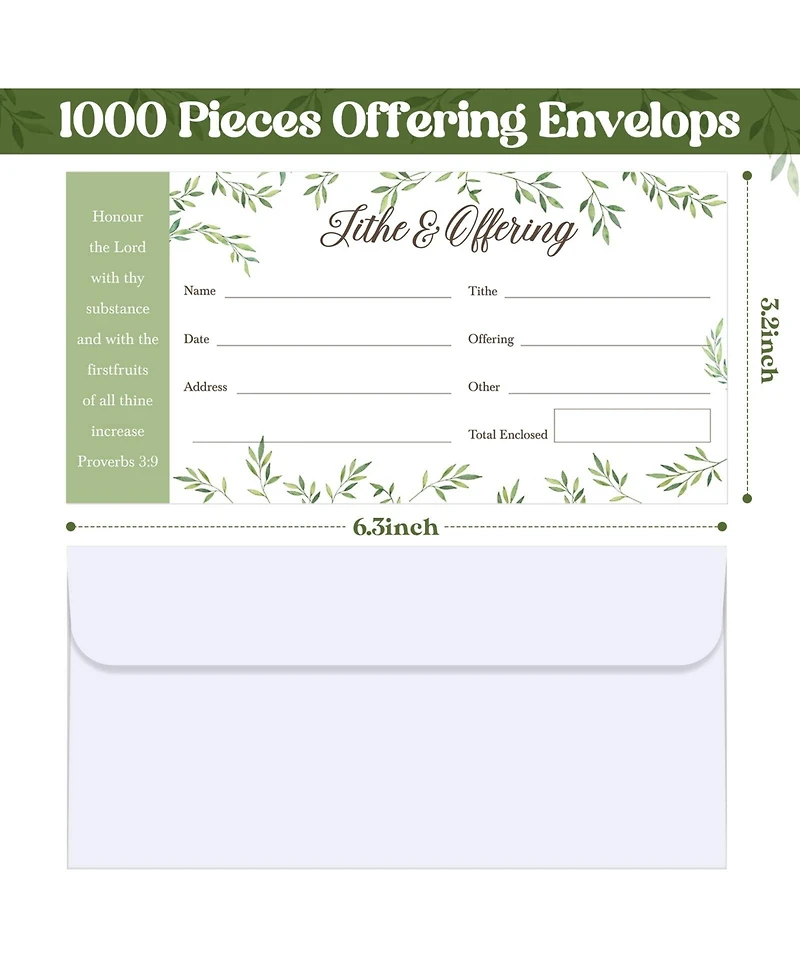 Gnuadz Church Offering Envelopes Tithes and Donations Botanical Design