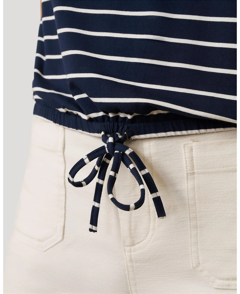 Cable & Gauge Women's Fine Stripe Tie Bottom Top