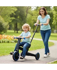 Slickblue 4 1 Toddler Tricycle, Foldable with Push Handle and Adjustable Seat