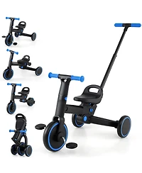 Slickblue 4 1 Toddler Tricycle, Foldable with Push Handle and Adjustable Seat