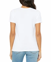 Blu Rock Women's Loose Fit Short Sleeve V-Neck Cotton Stretch Tees
