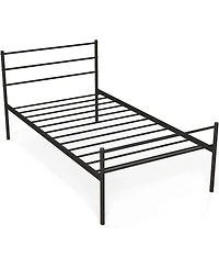Gymax Twin Size Metal Bed Frame Platform Mattress Foundation With Headboard