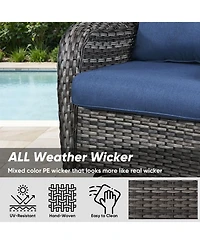 Pocassy 4 Pieces Outdoor Gliders Chairs Swivel with 5-Inch Thick Cushions