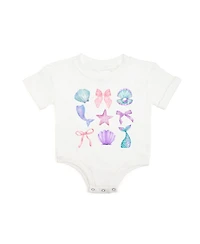 Sweet Wink Baby Girls Mermaid Cutie Short Sleeve Romper