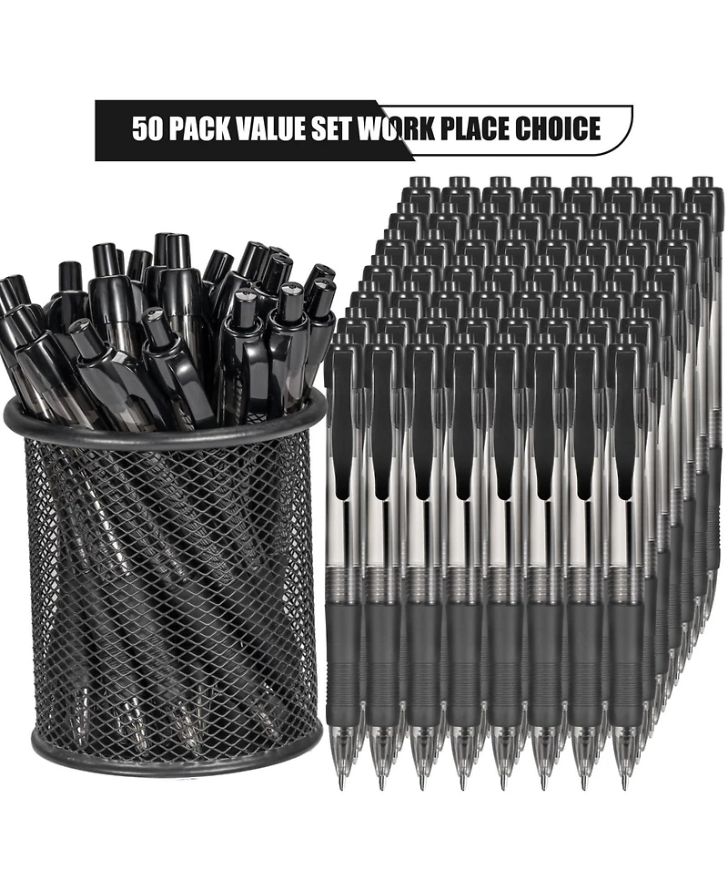 Gnuadz Retractable Ballpoint Pens Soft Grip Ink Click Medium Point Smooth Writing Office School Bulk Pack 50