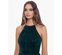 B&A By Betsy and Adam Petite Sleeveless Halter Neck Ball Gown