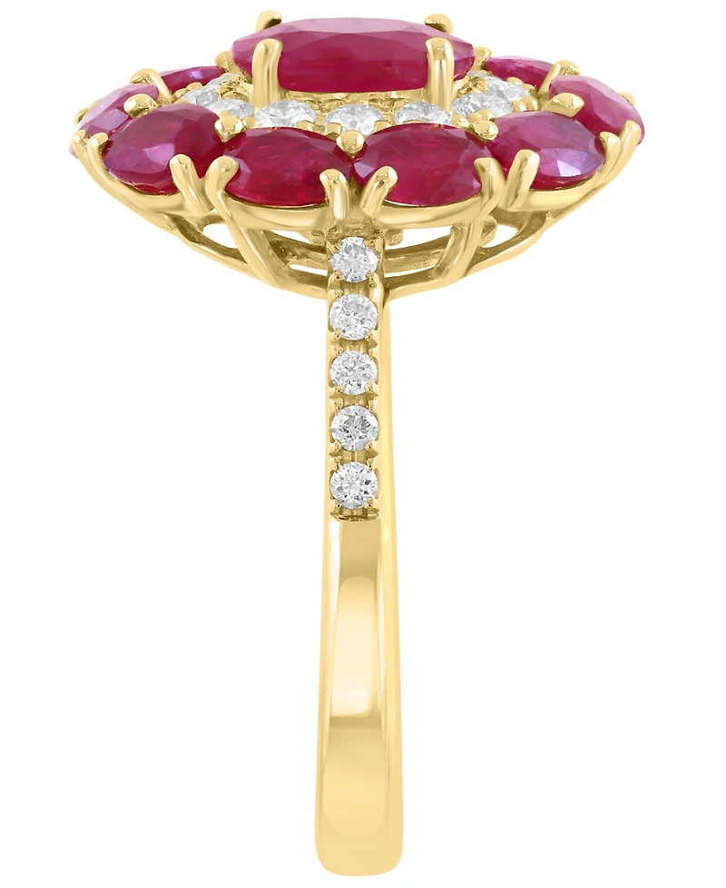 Effy Collection Ruby (3-1/10 ct. t.w.) & Diamond (1/3 ct. t.w.) Ring in 14k Yellow Gold
