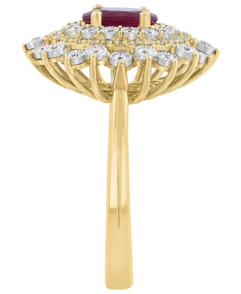 Effy Collection Ruby (1-1/10 ct. t.w.) & Diamond (3/8 ct. t.w.) Ring in 14k Yellow Gold