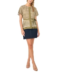 Vince Camuto Women's Flutter-Sleeve Belted Blouse