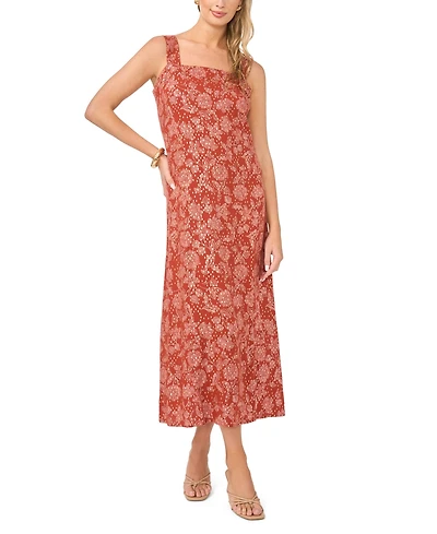 Vince Camuto Women's Square Neck Sleeveless Smock Back Dress