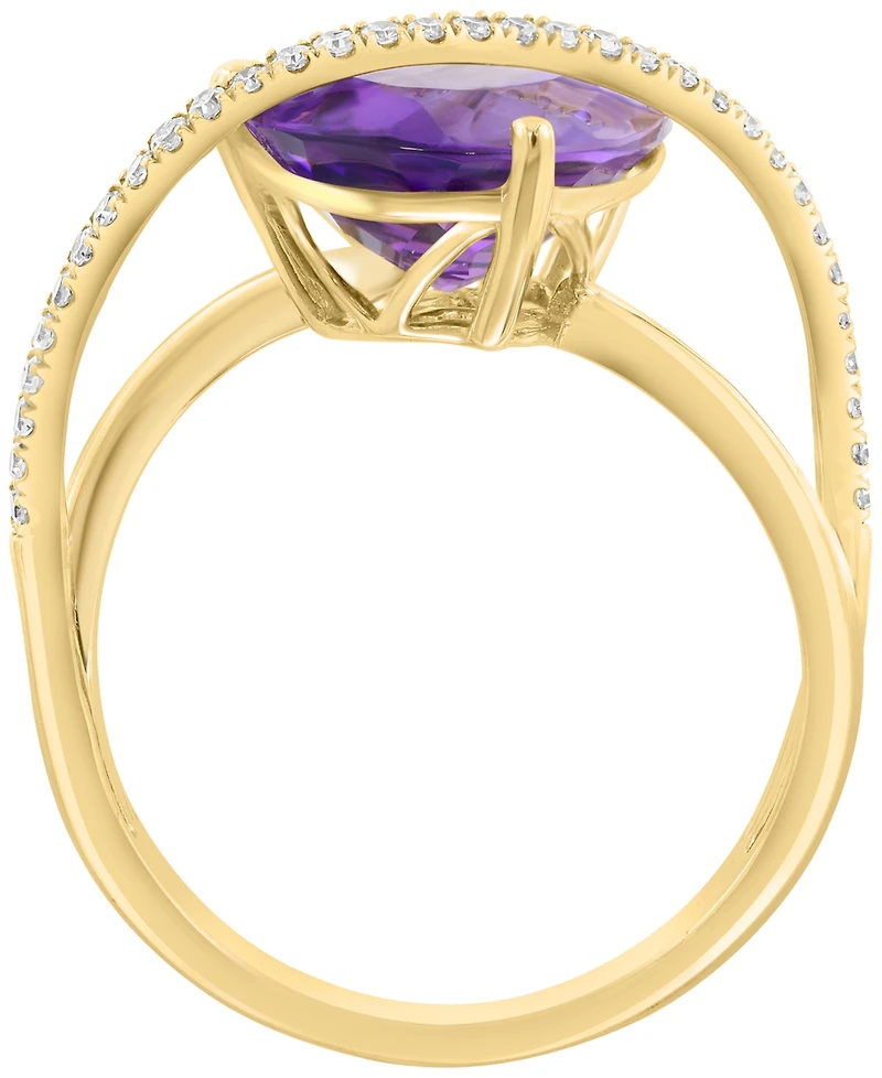 Effy Collection Amethyst (4-7/8 ct. t.w.) & Diamond (1/6 ct. t.w.) Ring in 14k Yellow Gold