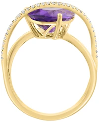 Effy Collection Amethyst (4-7/8 ct. t.w.) & Diamond (1/6 ct. t.w.) Ring in 14k Yellow Gold