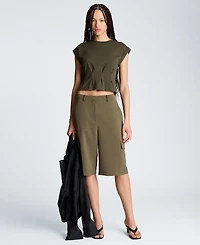 Kenneth Cole Women's Pleated Cotton T-Shirt