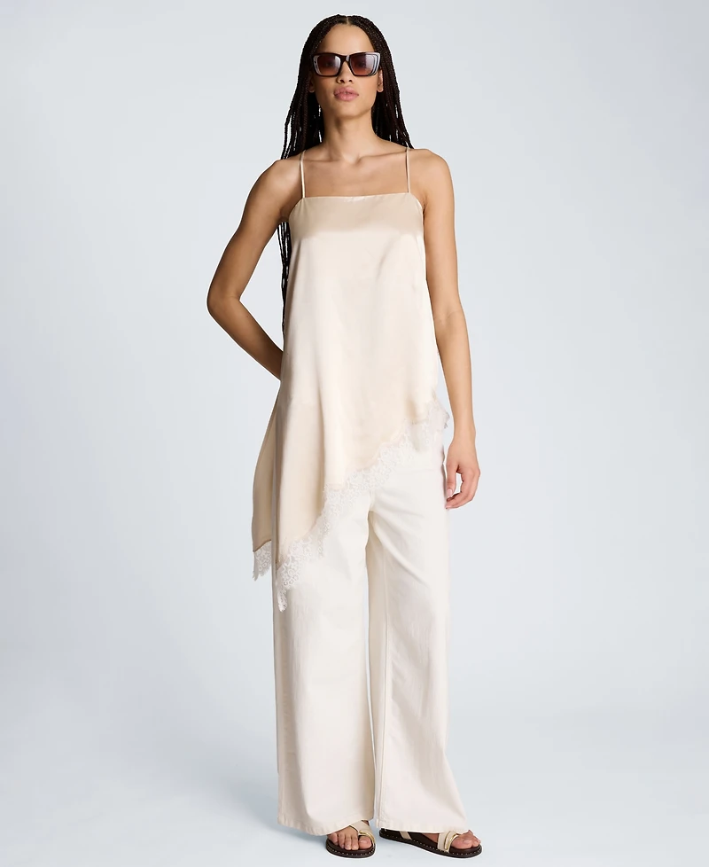 Kenneth Cole Women's Asymmetric Lace Hem Tunic