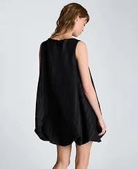 Kenneth Cole Women's Boat Neck Bubble Hem Mini Dress