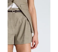 Kenneth Cole Women's High-Rise Belted Shorts