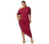 Adrianna Plus One-Shoulder Asymmetrical Dress