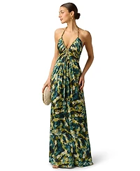Adrianna Women's Printed Halter Neck Maxi Dress
