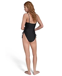 Calvin Klein Women's V-Neck One-Piece Swimsuit