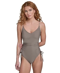 Calvin Klein Women's V-Neck One-Piece Swimsuit