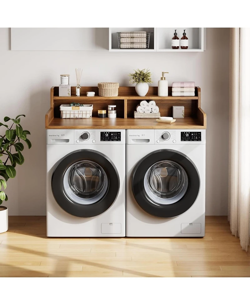 gaomon 2-Tier Washer Dryer Countertop, Shelf/Drawers Non-Slip Laundry Topper