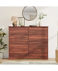 homfan Tall 8-Drawer Wooden Dresser, Modern Storage Cabinet with Deep Drawers and Wide Top for Multi-Room Use