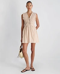 French Connection Women's Gingham Pattern Smocked Mini Dress