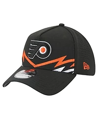 New Era Men's Black Philadelphia Flyers 39THIRTY A-Frame Perforated Flex Hat