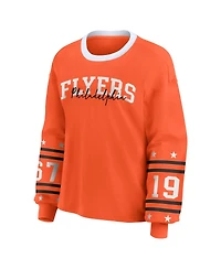 Wear by Erin Andrews Women's Orange Philadelphia Flyers Long-Sleeve Sport T-Shirt