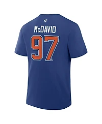 Fanatics Men's Connor McDavid Royal Edmonton Oilers Authentic Stack Name & Number T-Shirt