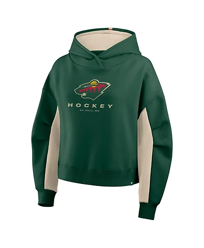 Fanatics Women's Green Minnesota Wild Back Check Boxy Hoodie
