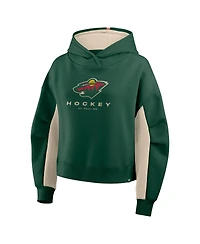 Fanatics Women's Green Minnesota Wild Back Check Boxy Hoodie