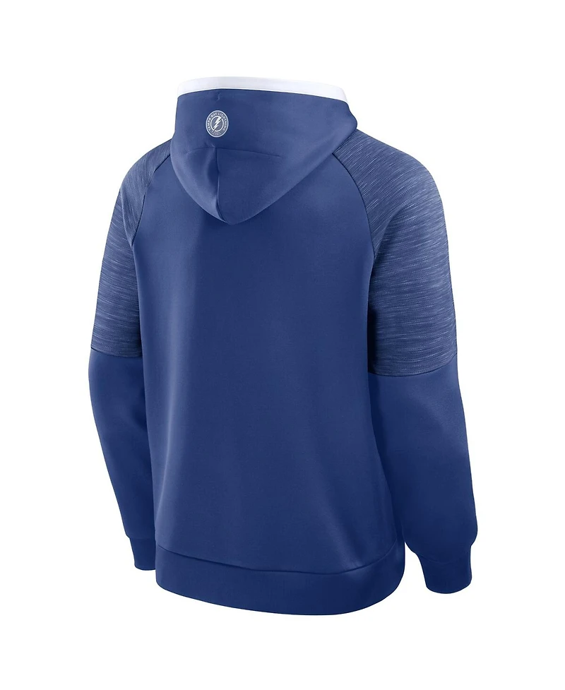 Fanatics Men's Blue Tampa Bay Lightning Goaltender Defender Pullover Hoodie