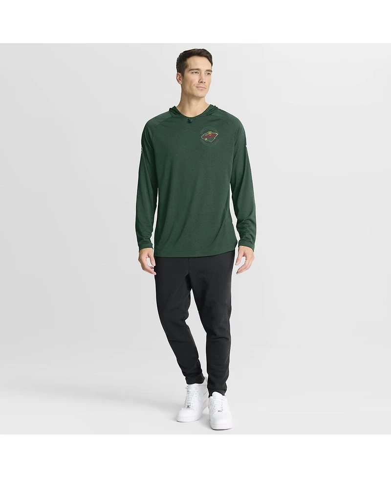 Fanatics Men's Green Minnesota Wild Authentic Pro Rink Raglan Hoodie