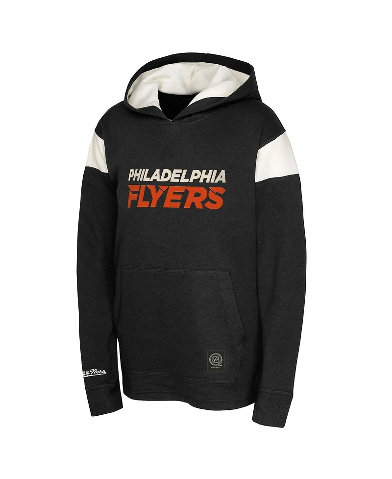 Mitchell & Ness Big Boys and Girls Black Philadelphia Flyers Thermal Lightweight Pullover Hoodie