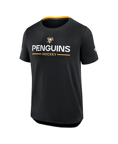 Fanatics Men's Black Pittsburgh Penguins Authentic Pro Rink Tech T-Shirt