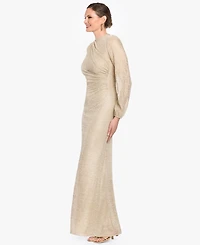 Betsy & Adam Petite Bell Long-Sleeve Gown