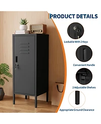gaomon Lockable Metal Locker Cabinet, Storage Cabinet with Lock, Adjustable Shelf and Ventilation, Steel for Gym, School, Office, Home