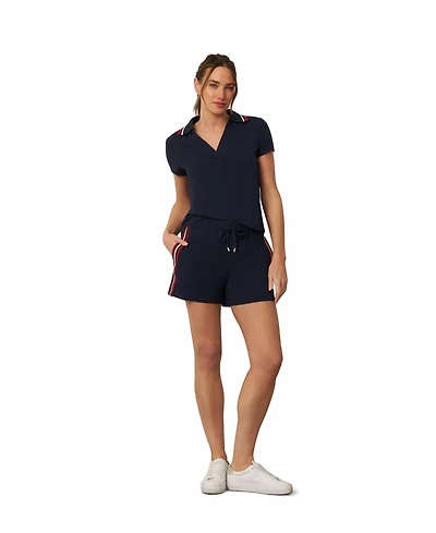 Cable & Gauge Women's Sporty Rib Polo and Short Set
