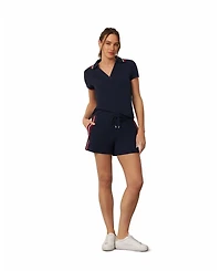 Cable & Gauge Women's Sporty Rib Polo and Short Set