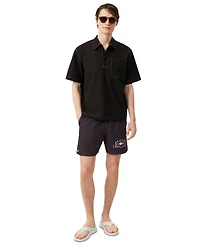 Lacoste Men's Quick-Dry Elastic Waistband Swim Shorts