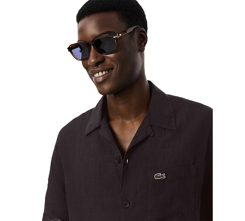 Lacoste Men's Short-Sleeve Hawaiian Collar Shirt