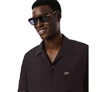 Lacoste Men's Short-Sleeve Hawaiian Collar Shirt
