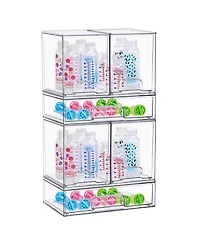 Sorbus Piece Set Clear Stackable Pull-Out Storage Organizer Bins for Baby Bottles, Bathroom