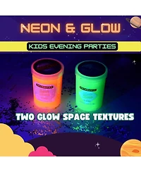 ToysButty Finoclay 6 Pack Different Scented Strechy Metallic Slime with 15 Space Charms and Mixins, Glow Neon and Clear Putty Toy Set for Girls Boys