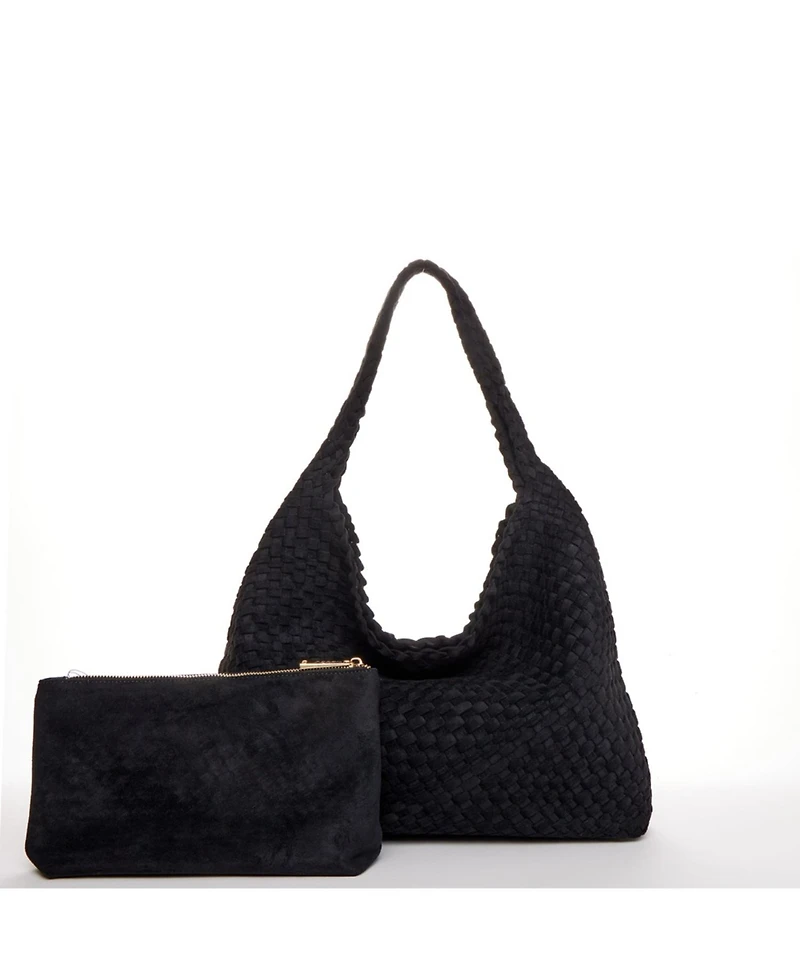 Susu Women's Suede Woven Hobo Bag Large Slouchy Tote for Women Work Shoulder